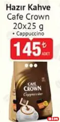 CAFE CROWN HAZIR KAHVE CAPPUCCİNO 20'Lİ CAFE CROWN HAZIR KAHVE CAPPUCCİNO 20'Lİ